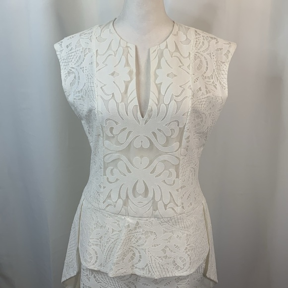 BCBGMAXAZRIA Isabel Lace Side Draped Peplum Mini Dress- NWT- 2 - Picture 4 of 16